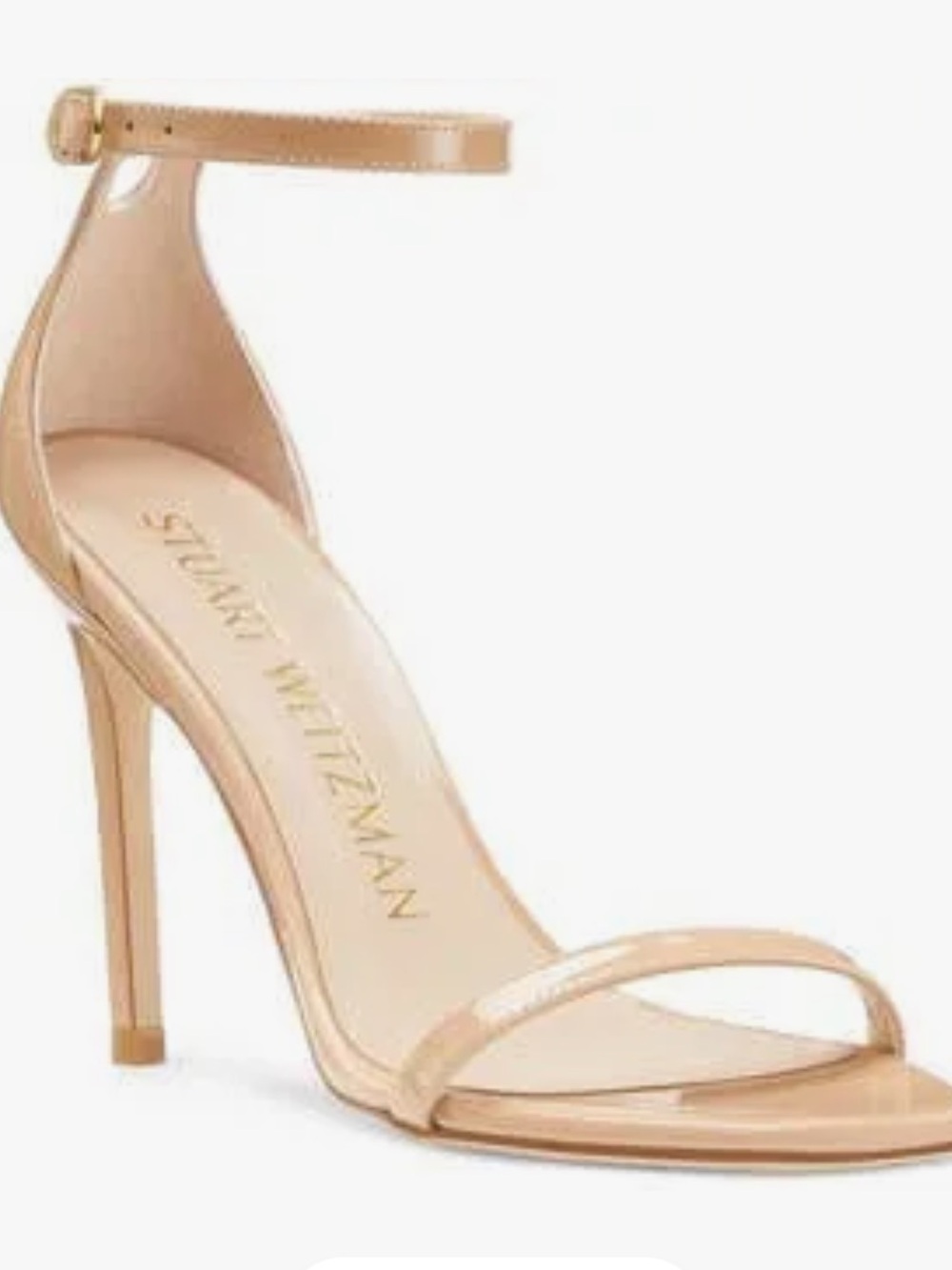 Stuart Weitzman - Patent Leather Beige Strappy Sandals - Size 9